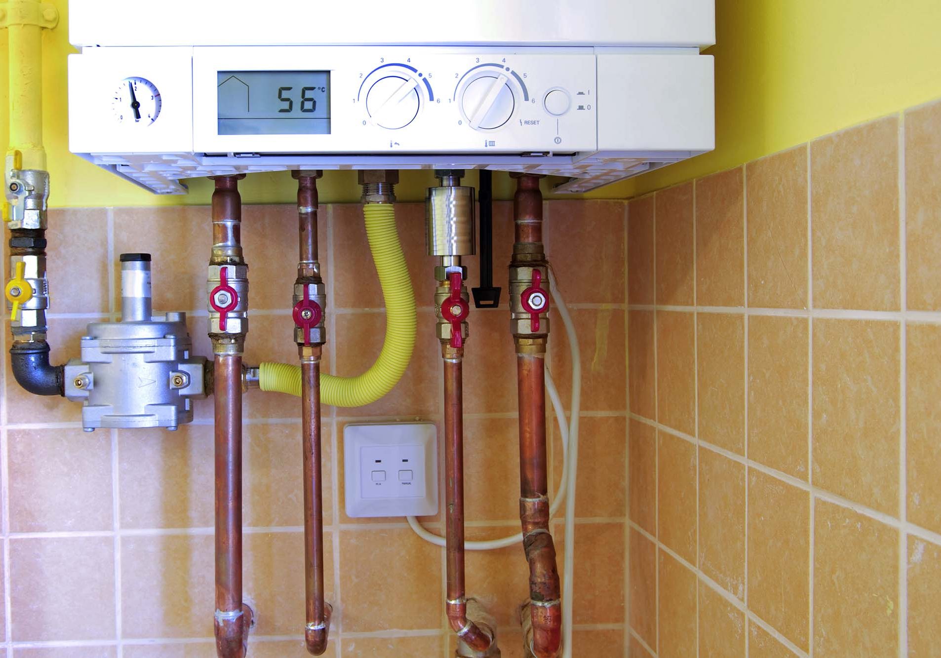 Boiler repair underway with diagnostic tools